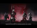 Czterech wojowników w zbrojach, jak z Ghost of Tsushima: Bajarz legend, stoi na tle czerwonej mgły i bramy torii.