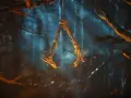 W lesie wisi symbol przypominający literę "A", wykonany z gałązek i sznurka. To znak z gry Assassin's Creed Hexe.