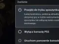 Menu zasilania PS5: opcja "Wyłącz konsolę PS5" jest widoczna, pokazując, jak wylaczyc ps5.
