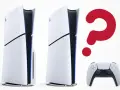 Dwie konsole PS5 i kontroler, obok czerwonego znaku zapytania. Czy PS5 może leżeć?