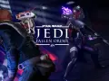 Cal Kestis z mieczem świetlnym i droidem walczy z Inkwizytorem. Star Wars Jedi: Fallen Order czas gry.