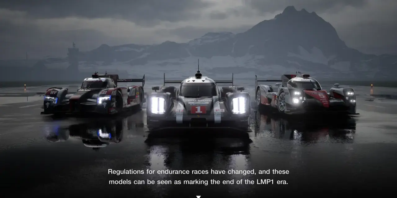 Trzy prototypy LMP1 na mokrym torze, zapowiadające zmiany w Gran Turismo 7 aktualizacja.