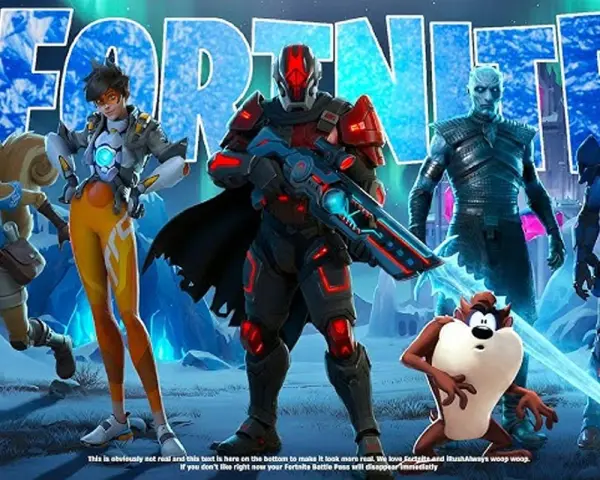 Postacie z Fortnite, w tym Tracer i Diabeł Tasmański, gotowe na nowy sezon.