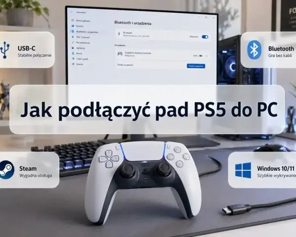 Jak podłączyć pada PS5 do PC? Zobacz, jak łatwo połączyć kontroler DualSense przez USB-C lub Bluetooth, by cieszyć się grami na Windows 10/11 ze wsparciem Steam.