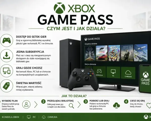 Xbox Game Pass: dostęp do setek gier, jedna subskrypcja, graj gdzie chcesz. Świetna wartość dla graczy.