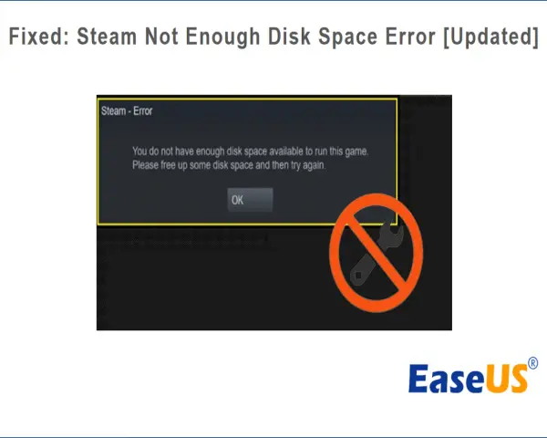 Komunikat błędu zapisu na dysku Steam: "Nie masz wystarczającej ilości wolnego miejsca na dysku".