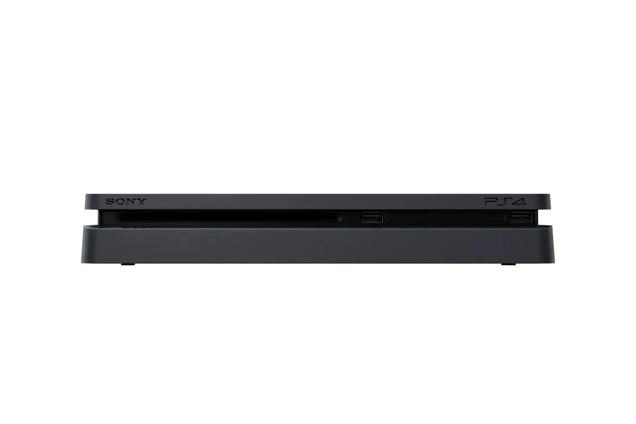 Smukła konsola PS4 Slim, gotowa na premierę. Cienka i stylowa, idealna do każdego salonu.