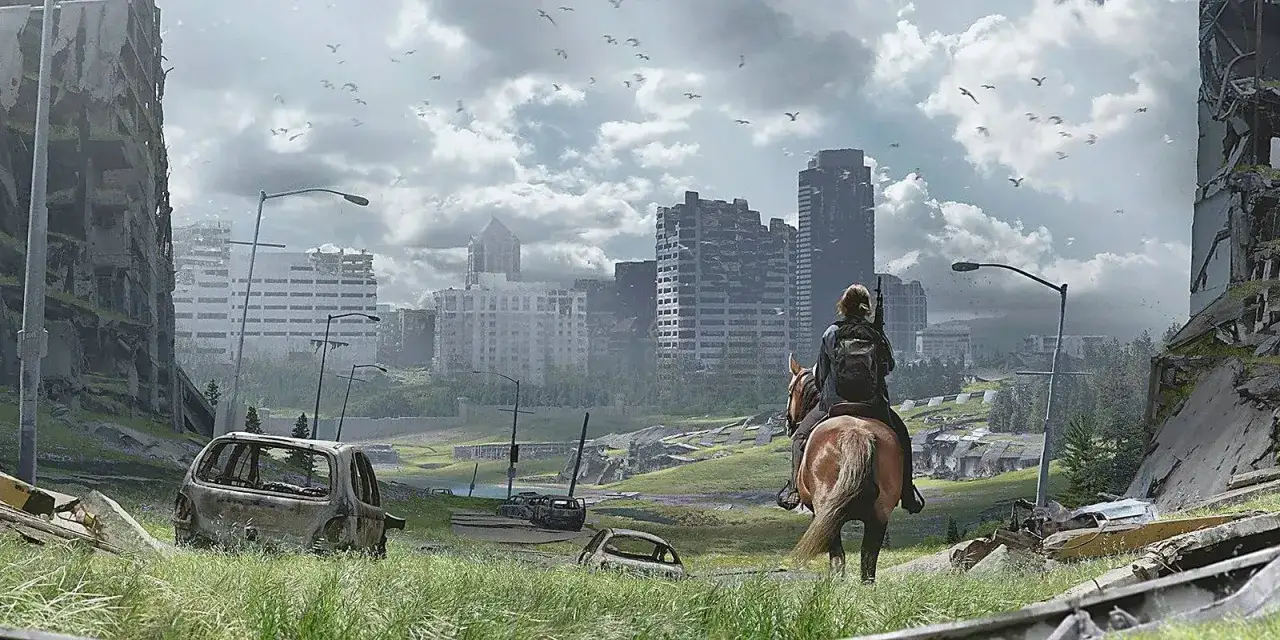 Dziewczyna na koniu przemierza zrujnowane miasto, zniszczone budynki i wraki samochodów. To może być zapowiedź The Last of Us 3.