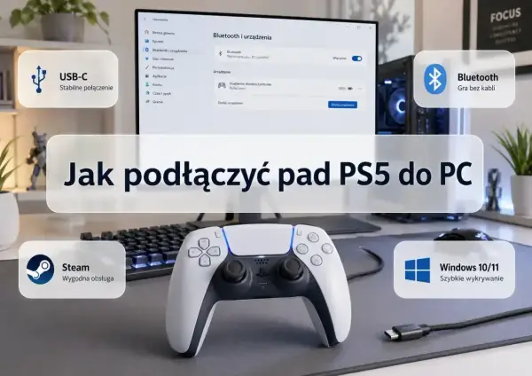 Jak podłączyć pada PS5 do PC? Zobacz, jak łatwo połączyć kontroler DualSense przez USB-C lub Bluetooth, by cieszyć się grami na Windows 10/11 ze wsparciem Steam.
